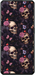 Силиконовый чехол Черепа и розы для Realme GT Neo3 - 6316u-2590 изображение 