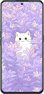 Силиконовый чехол Котик в цветах для Realme GT Neo3 - 6390u-2590 изображение 