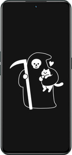 Силіконовий чехол Мінімалістичний арт: смерть та кішка для Realme GT Neo3 - 6529u-2590 изображение 