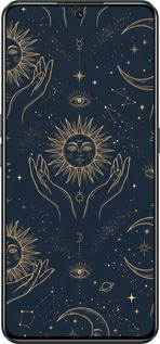 Силиконовый чехол Celestial Harmony: Sun & Moon Gold Mystic Pattern для Realme GT Neo3 - 6778u-2590 изображение 