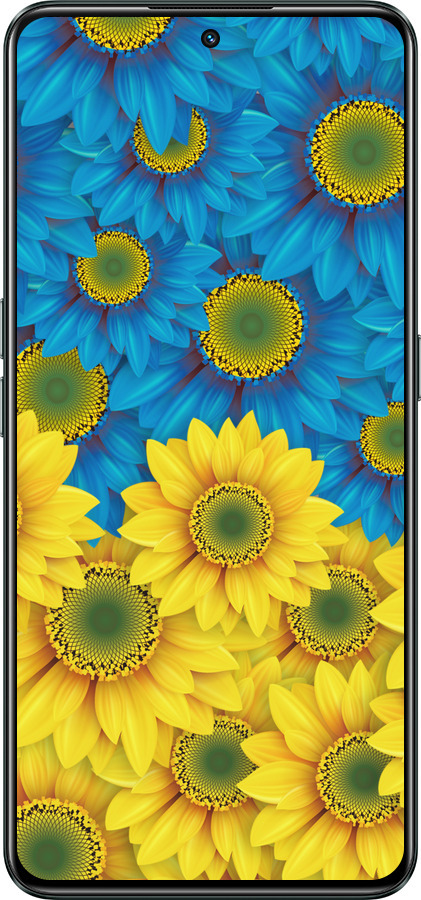 Силиконовый чехол Жёлто-голубые цветы для Realme GT Neo3 - 1048u-2590 изображение 