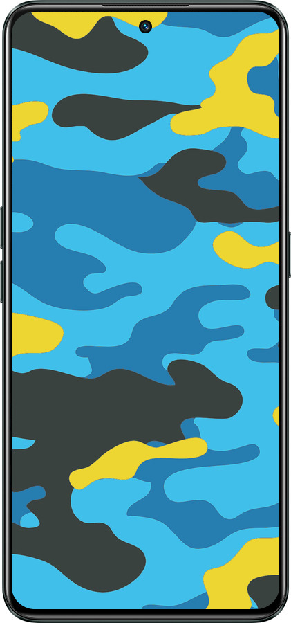 Силіконовий чехол Жовто-блакитний камуфляж для Realme GT Neo3 - 1084u-2590 изображение 