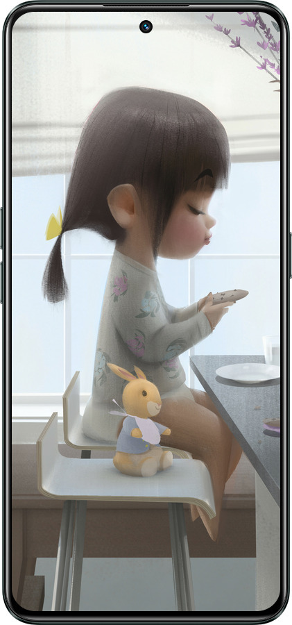 Силиконовый чехол Милая девочка с зайчиком для Realme GT Neo3 - 4039u-2590 изображение 