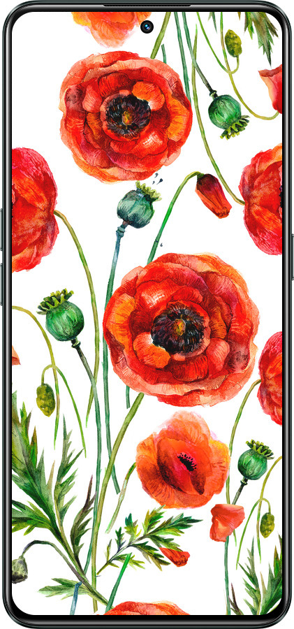 Силіконовий чехол Намальовані маки для Realme GT Neo3 - 4278u-2590 изображение 