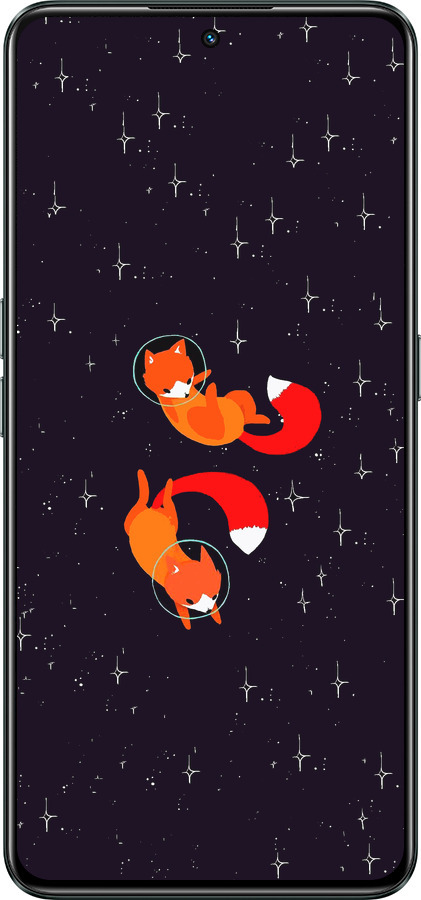 Силиконовый чехол Лисички в космосе для Realme GT Neo3 - 4519u-2590 изображение 
