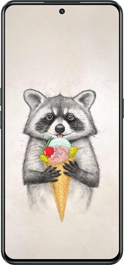 Силиконовый чехол Енотик с мороженым для Realme GT Neo3 - 4602u-2590 изображение 