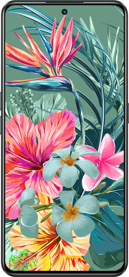 Силиконовый чехол Тропические цветы v1 для Realme GT Neo3 - 4667u-2590 изображение 