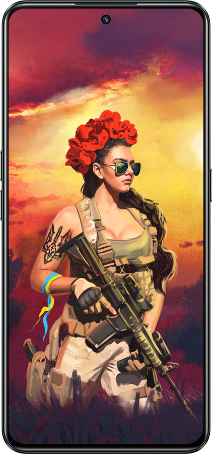 Силиконовый чехол Украинка с оружием для Realme GT Neo3 - 5316u-2590 изображение 