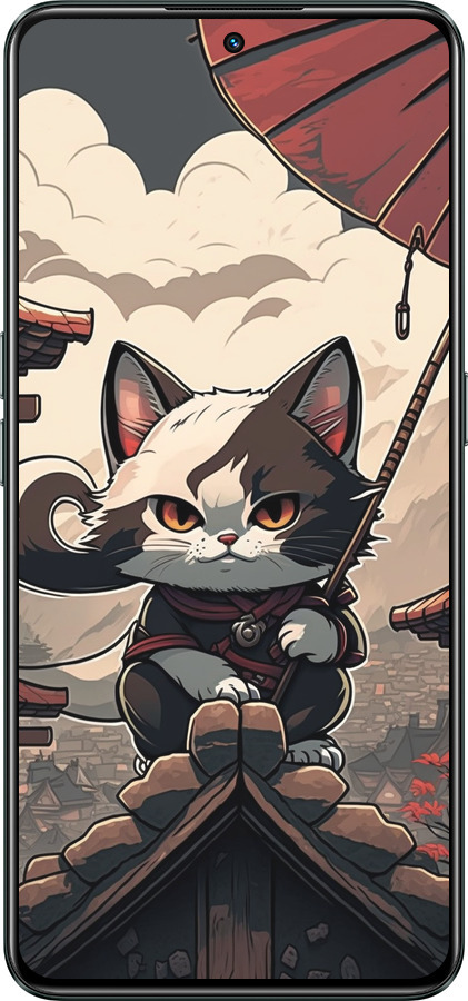 Силиконовый чехол Япония - кот на крыше для Realme GT Neo3 - 5582u-2590 изображение 
