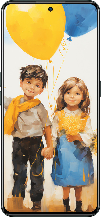 Силиконовый чехол Дети с шариками для Realme GT Neo3 - 5659u-2590 изображение 