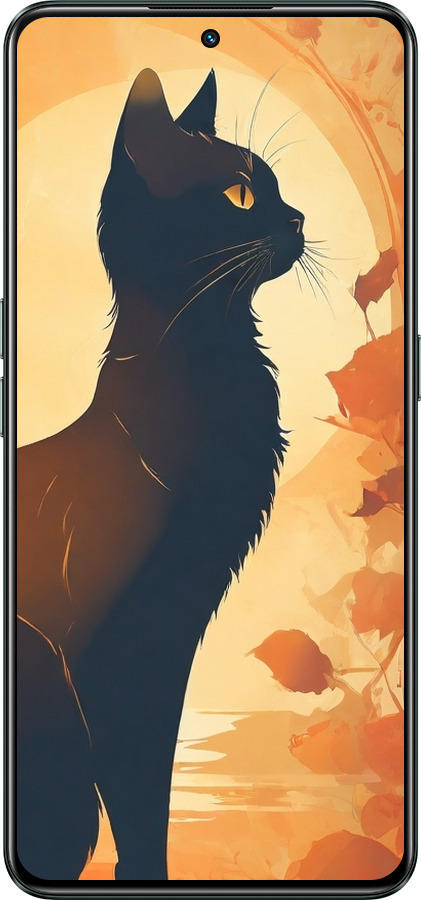 Силиконовый чехол Черная кошка v2 для Realme GT Neo3 - 5830u-2590 изображение 