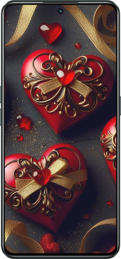 Силиконовый чехол Сердечки v4 для Realme GT Neo3 - 5834u-2590 изображение 