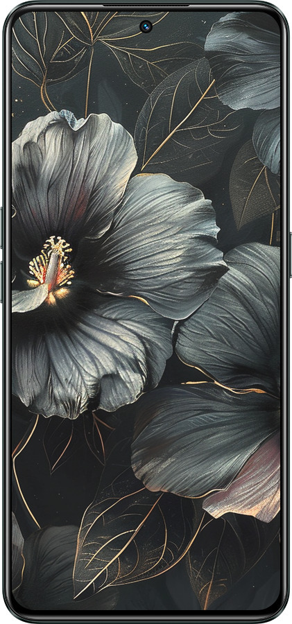 Силиконовый чехол Черные цветы для Realme GT Neo3 - 6031u-2590 изображение 