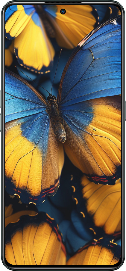 Силіконовий чехол Жовто-блакитні метелики для Realme GT Neo3 - 6046u-2590 изображение 