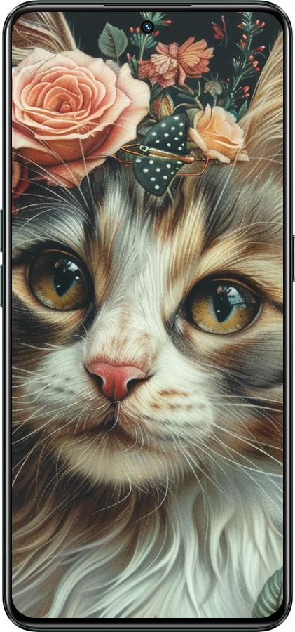 Силиконовый чехол Cats and flowers для Realme GT Neo3 - 6069u-2590 изображение 