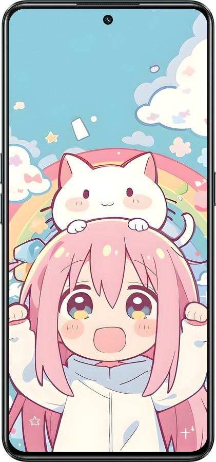 Силиконовый чехол Девочка аниме радуга для Realme GT Neo3 - 6304u-2590 изображение 