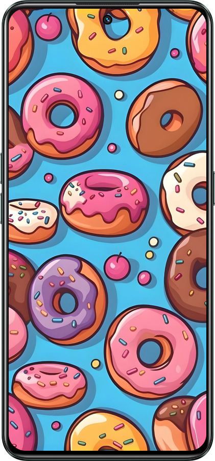 Силиконовый чехол Пончики для Realme GT Neo3 - 6318u-2590 изображение 