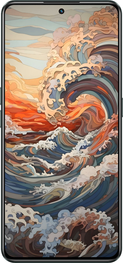 Силиконовый чехол Арт волны для Realme GT Neo3 - 6324u-2590 изображение 