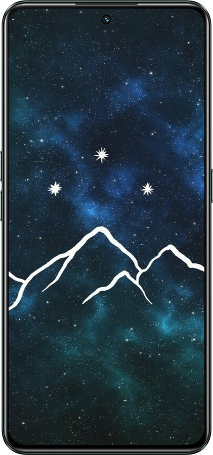 Силіконовий чехол Гори та зірки намальовані на тлі галактики для Realme GT Neo3 - 6490u-2590 изображение 