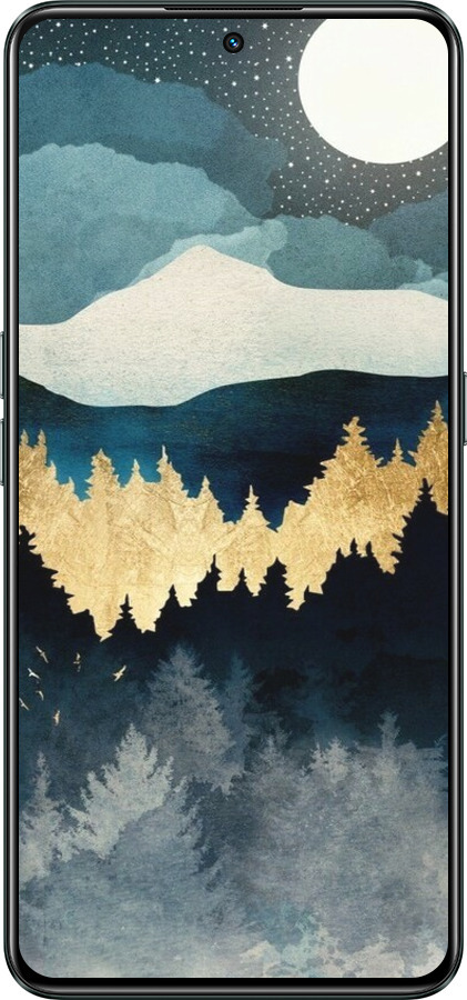 Силіконовий чехол Нічний краєвид з лісом та горами для Realme GT Neo3 - 6493u-2590 изображение 