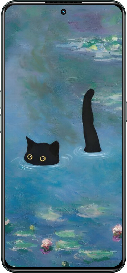 Силиконовый чехол С изображением кота и водяной лилии Monet для Realme GT Neo3 - 6519u-2590 изображение 