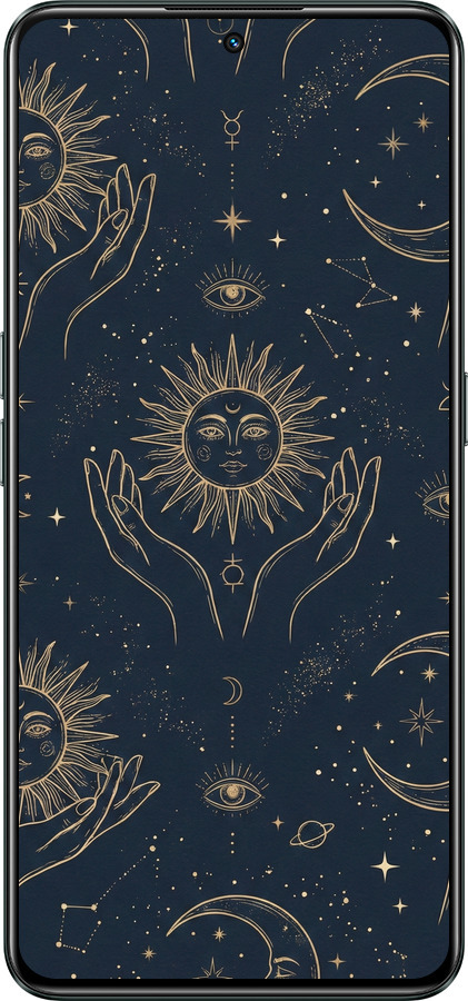 Силиконовый чехол Celestial Harmony: Sun & Moon Gold Mystic Pattern для Realme GT Neo3 - 6778u-2590 изображение 