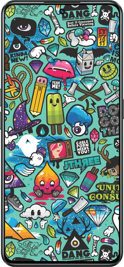 Силиконовый чехол Стикер бомбинг 1 для Realme GT Neo3 - 693u-2590 изображение 