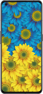 Силиконовый чехол Жёлто-голубые цветы для Realme GT2 Pro - 1048u-2566 изображение 