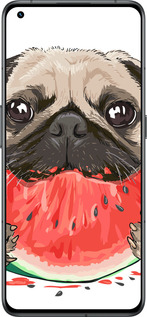 Силиконовый чехол Мопс и арбуз для Realme GT2 Pro - 4665u-2566 изображение 