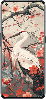 Силиконовый чехол Аист в цвету сакуры для Realme GT2 Pro - 6109u-2566 изображение 
