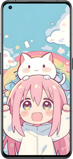 Силиконовый чехол Девочка аниме радуга для Realme GT2 Pro - 6304u-2566 изображение 