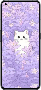 Силиконовый чехол Котик в цветах для Realme GT2 Pro - 6390u-2566 изображение 