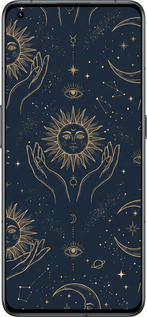 Силиконовый чехол Celestial Harmony: Sun & Moon Gold Mystic Pattern для Realme GT2 Pro - 6778u-2566 изображение 