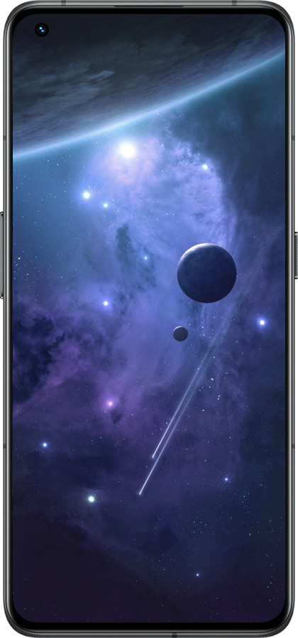 Силиконовый чехол Планеты в синем космосе для Realme GT2 Pro - 171u-2566 изображение 