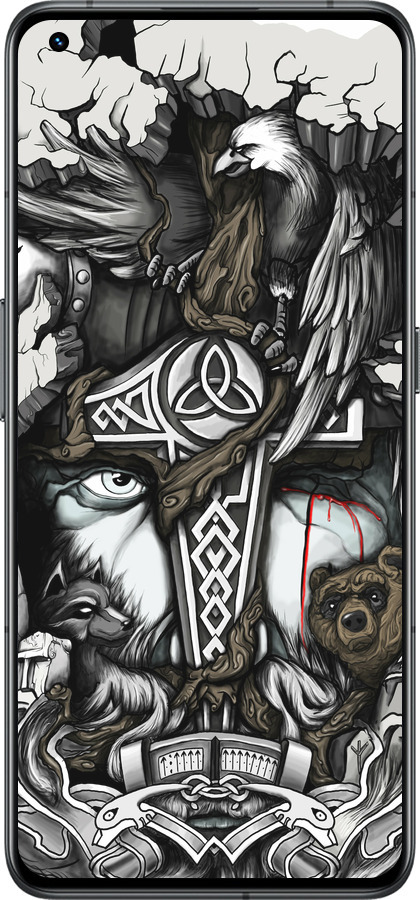 Силіконовий чехол Тату Вікінг для Realme GT2 Pro - 4098u-2566 изображение 