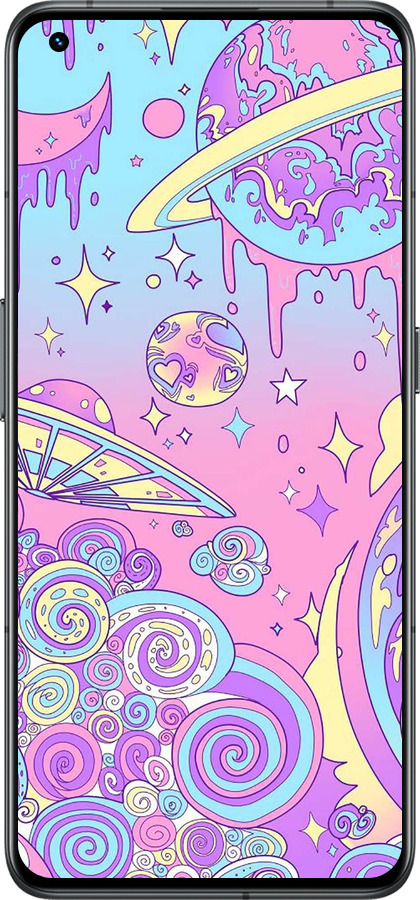 Силиконовый чехол Розовая галактика для Realme GT2 Pro - 4146u-2566 изображение 