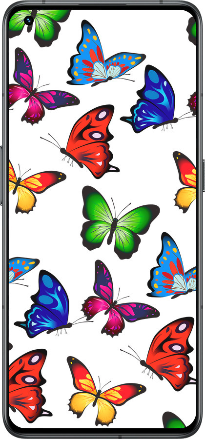 Силиконовый чехол Красочные мотыльки для Realme GT2 Pro - 4761u-2566 изображение 
