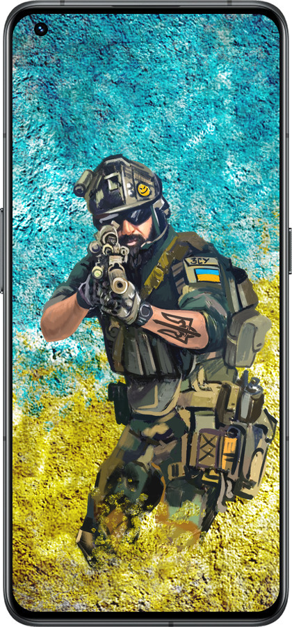 Силиконовый чехол Воин ЗСУ для Realme GT2 Pro - 5311u-2566 изображение 