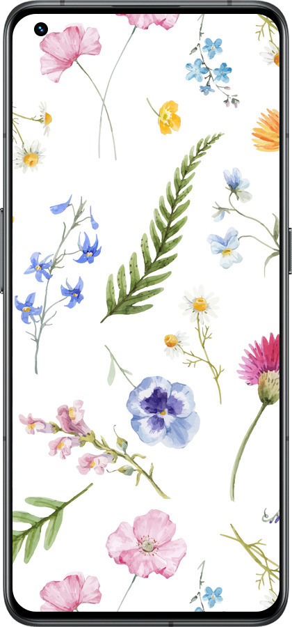 Силиконовый чехол Цветочный фон v2 для Realme GT2 Pro - 5472u-2566 изображение 