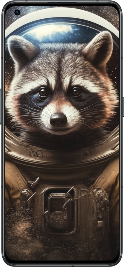 Силиконовый чехол Raccoon austronaut для Realme GT2 Pro - 5581u-2566 изображение 