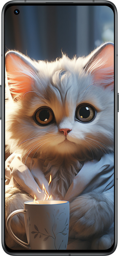 Силіконовий чехол Білий кіт для Realme GT2 Pro - 5646u-2566 изображение 