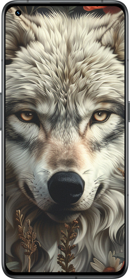 Силиконовый чехол Волчий взгляд для Realme GT2 Pro - 6066u-2566 изображение 
