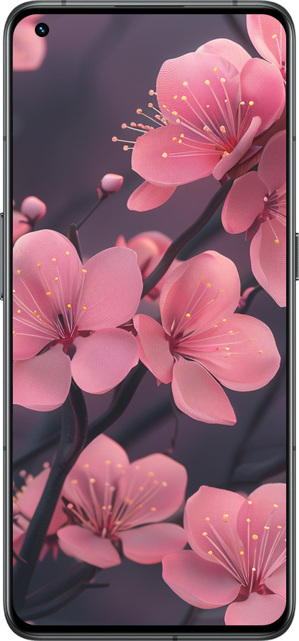 Силіконовий чехол Пурпурова сакура для Realme GT2 Pro - 6075u-2566 изображение 