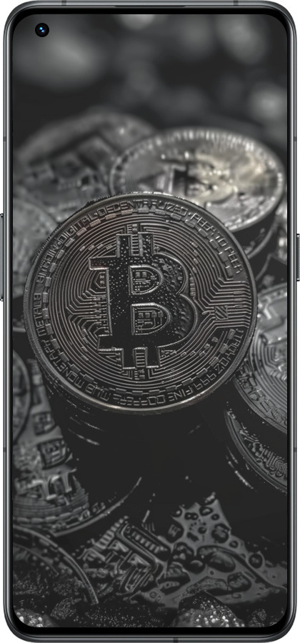 Силиконовый чехол Black Bitcoin для Realme GT2 Pro - 6090u-2566 изображение 