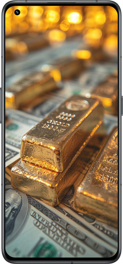 Силиконовый чехол Слитки и доллары для Realme GT2 Pro - 6105u-2566 изображение 