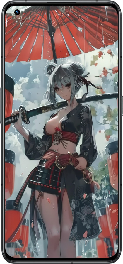 Силиконовый чехол Гейша-воин для Realme GT2 Pro - 6124u-2566 изображение 