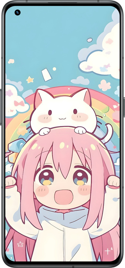 Силиконовый чехол Девочка аниме радуга для Realme GT2 Pro - 6304u-2566 изображение 