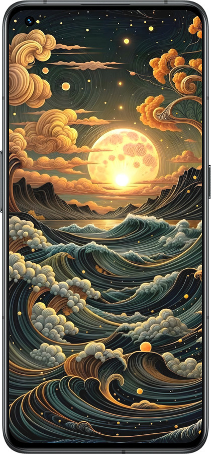 Силиконовый чехол Арт волны для Realme GT2 Pro - 6332u-2566 изображение 