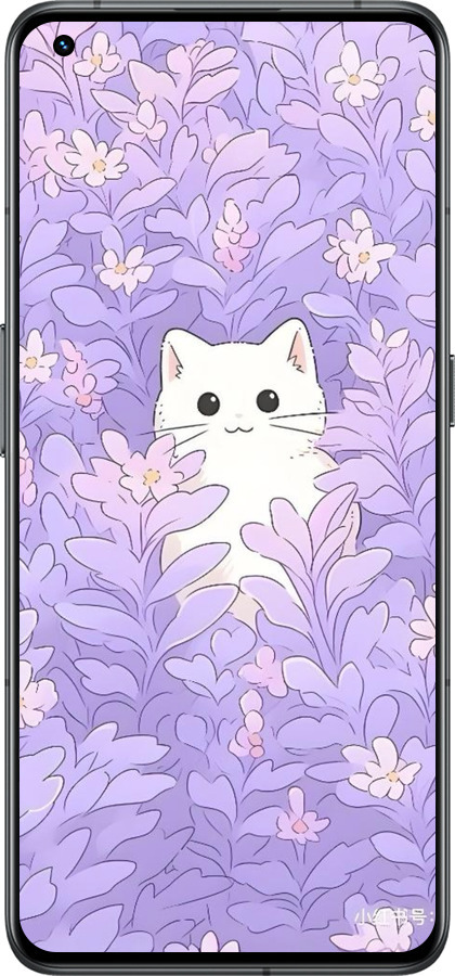 Силиконовый чехол Котик в цветах для Realme GT2 Pro - 6390u-2566 изображение 