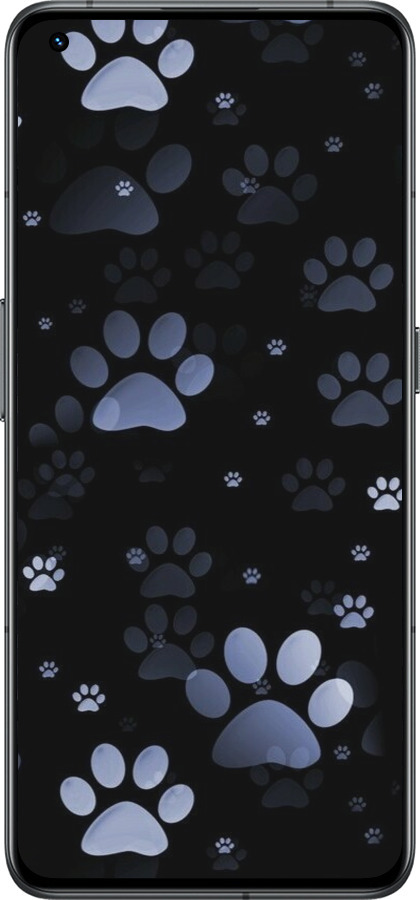 Силиконовый чехол С синими отпечатками лап для Realme GT2 Pro - 6441u-2566 изображение 